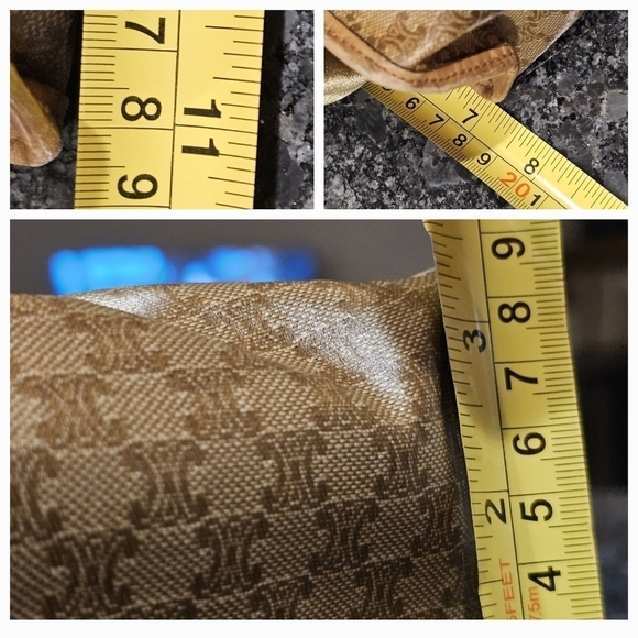 Céline Macadam Monogram Vintage Coated Canvas Clutch with Strap & Twilly Added - Picture 7 of 16